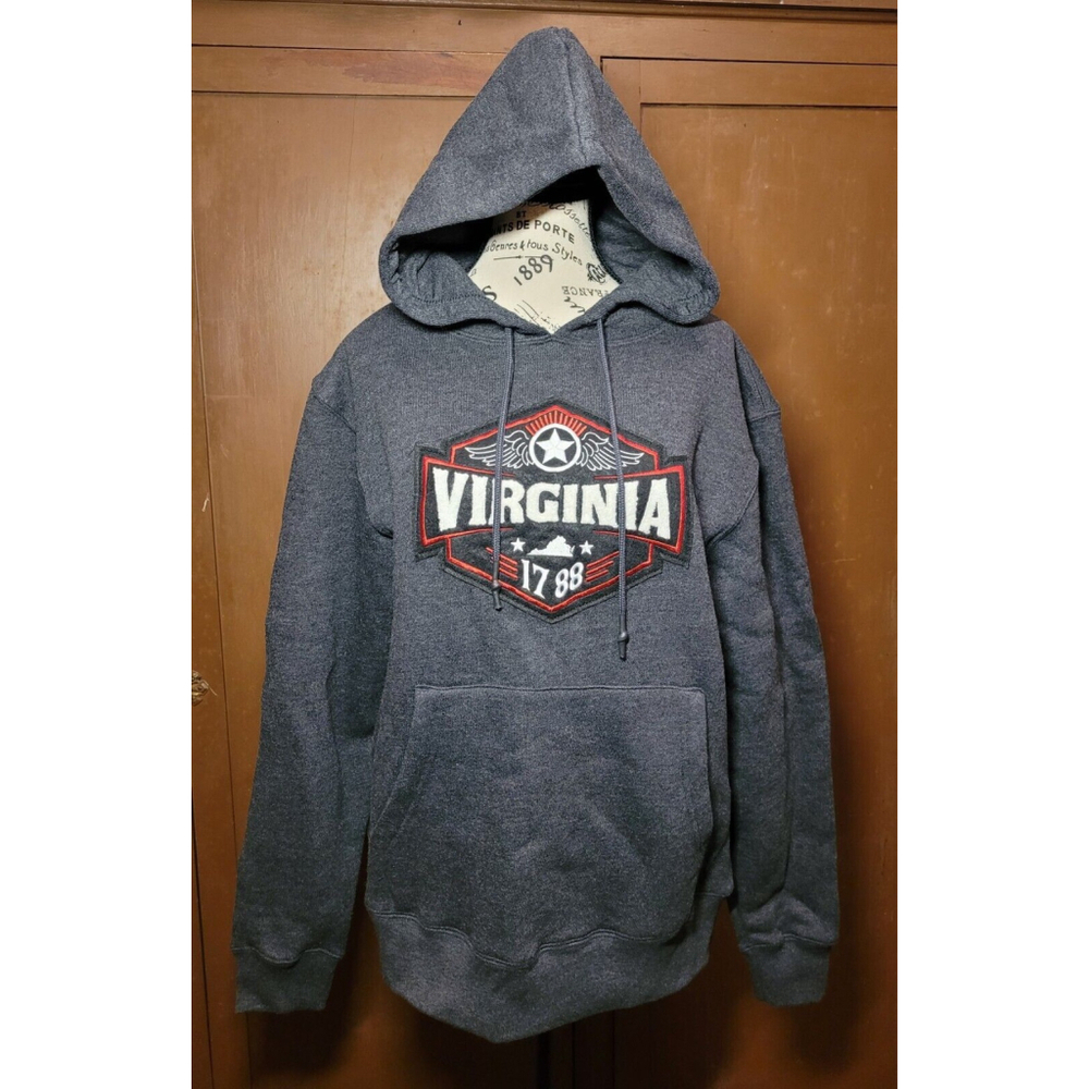 New‎ Sz M Virginia State Of Mine Men's Women's Unisex Logo Star Hoodie Charcoal